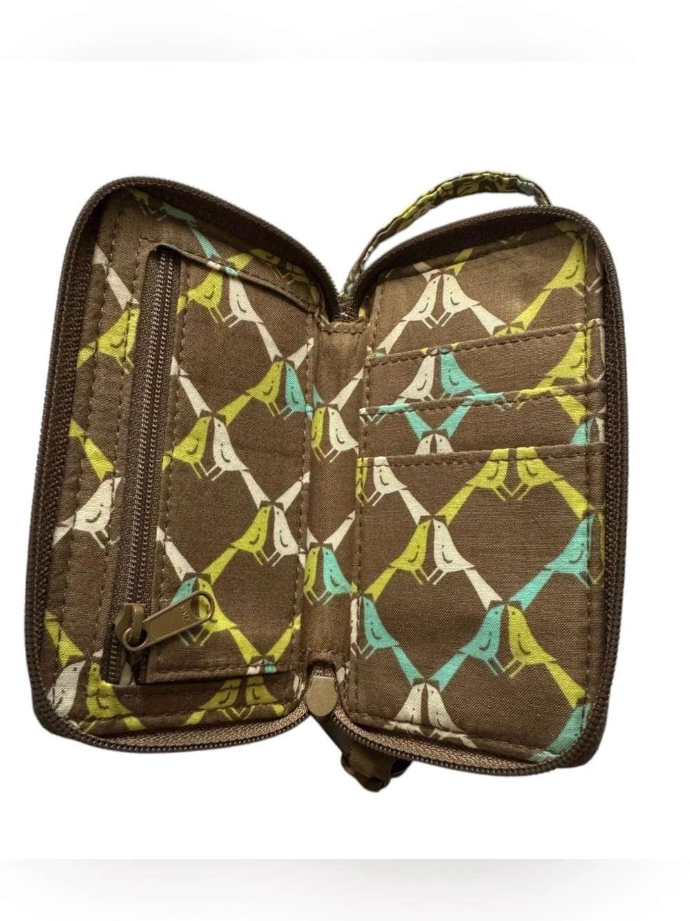 Vera Bradley Olive Green Sittin in a Retired Boho Wristlet Wallet